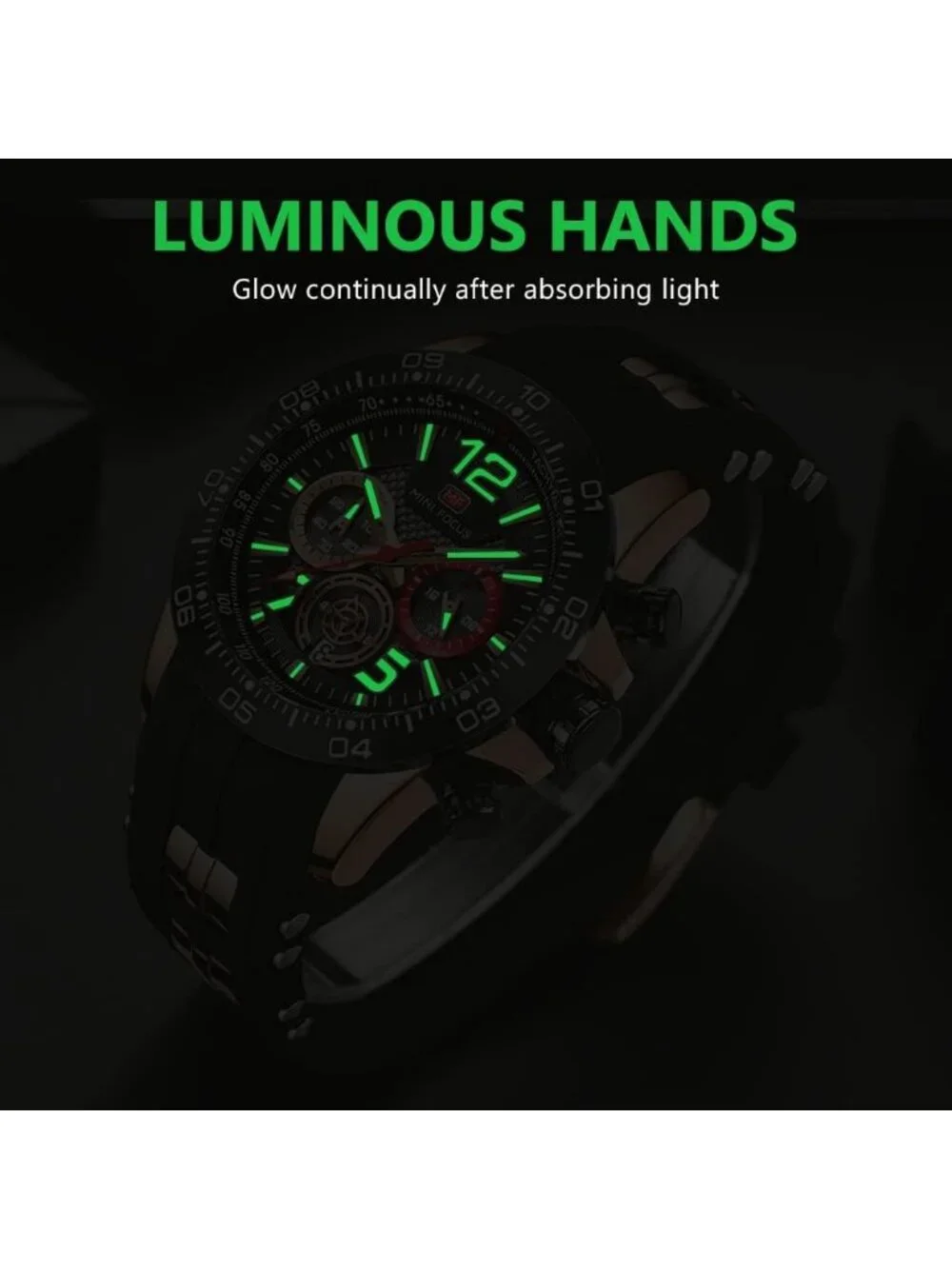 Men's Black Rose Gold Analog Quartz Waterproof Chronograph Stylish Casual Watch